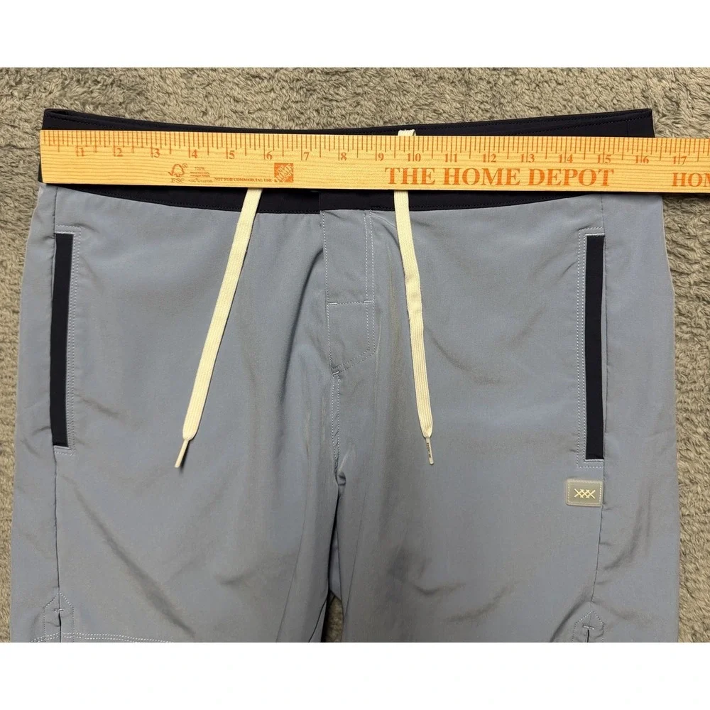 Rhone Point Break Board Shorts Mens‎ 31x7 Blue Mesh Lined Drawstring Zip Pocket